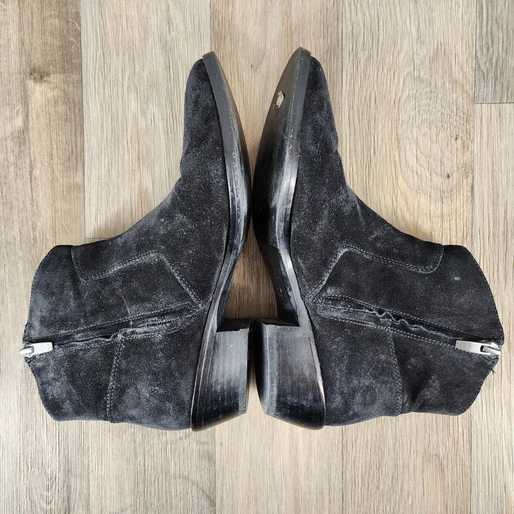 Via‎ Spiga Women's Size 7M Black Suede Leather Western Ankle Booties Boots